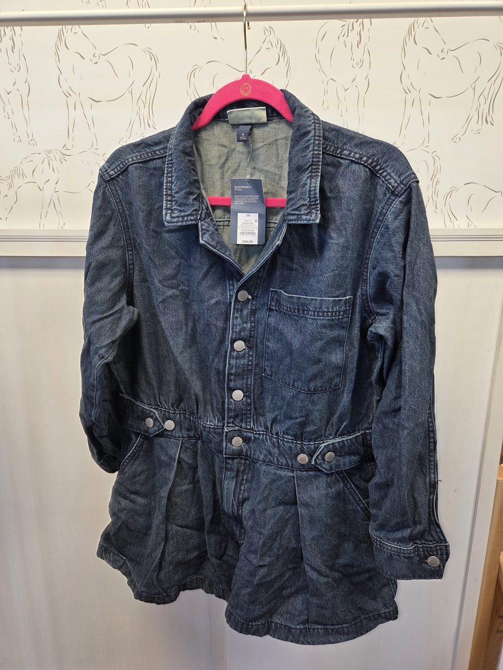 Women’s Dark Wash Denim Romper - NEW WITH TAG